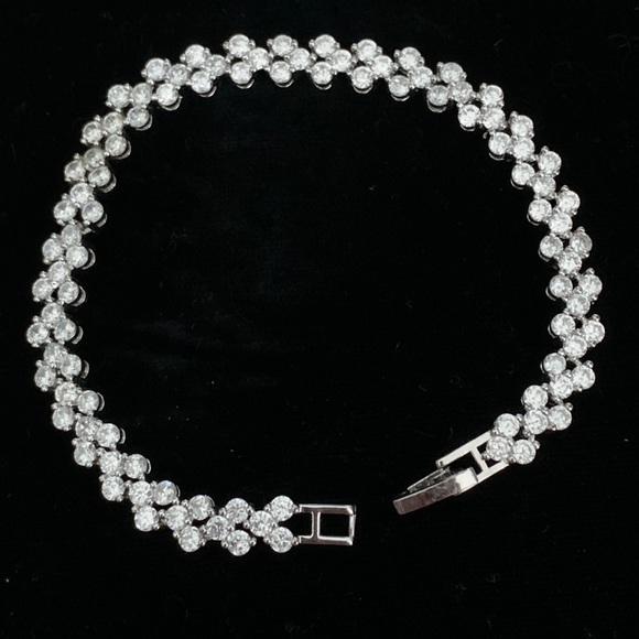 NEW White Gold CZ Tennis Bracelet NEW NWT - Picture 4 of 9